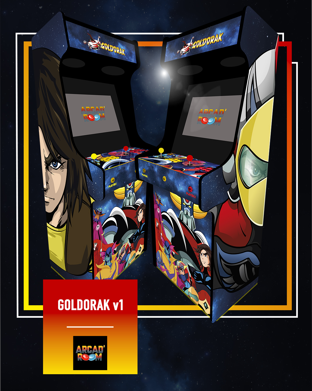 Borne d'arcade personnalisable fabriquée en Gironde (33) par Arcad'room