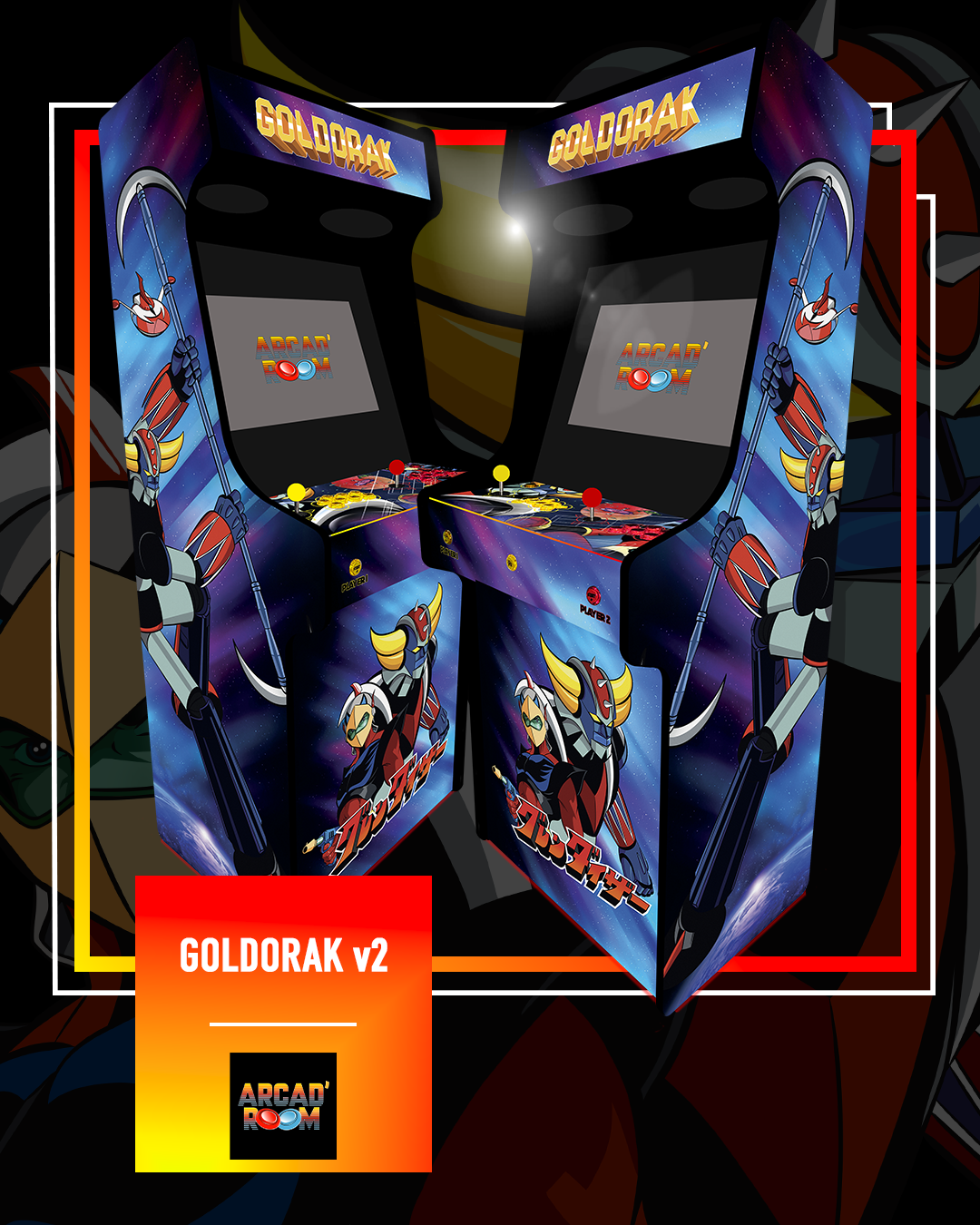 Borne d'arcade personnalisable fabriquée en Gironde (33) par Arcad'room