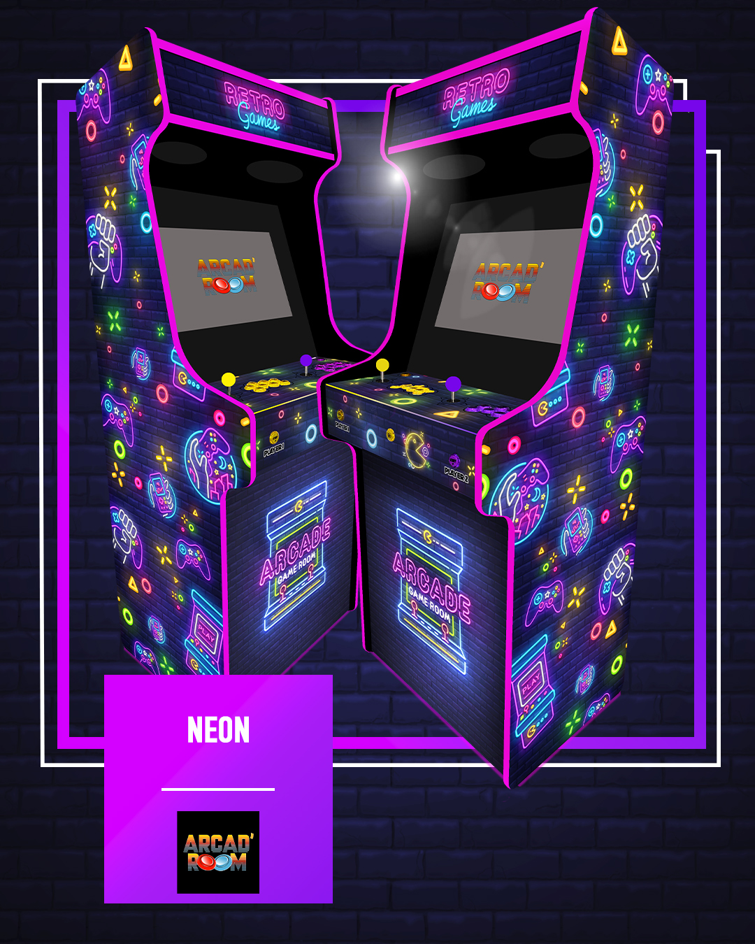 Borne d'arcade personnalisable fabriquée en Gironde (33) par Arcad'room