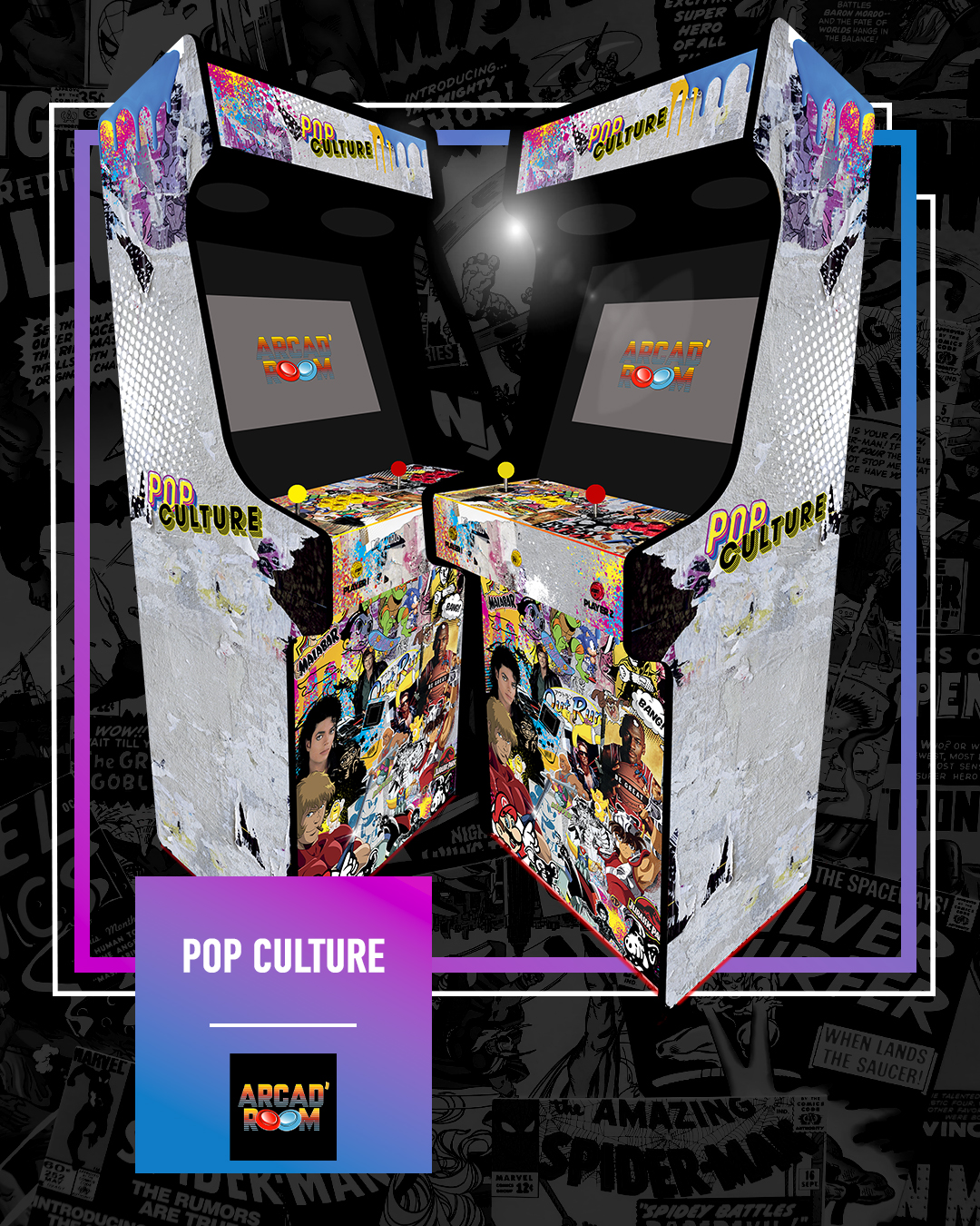 Borne d'arcade personnalisable fabriquée en Gironde (33) par Arcad'room