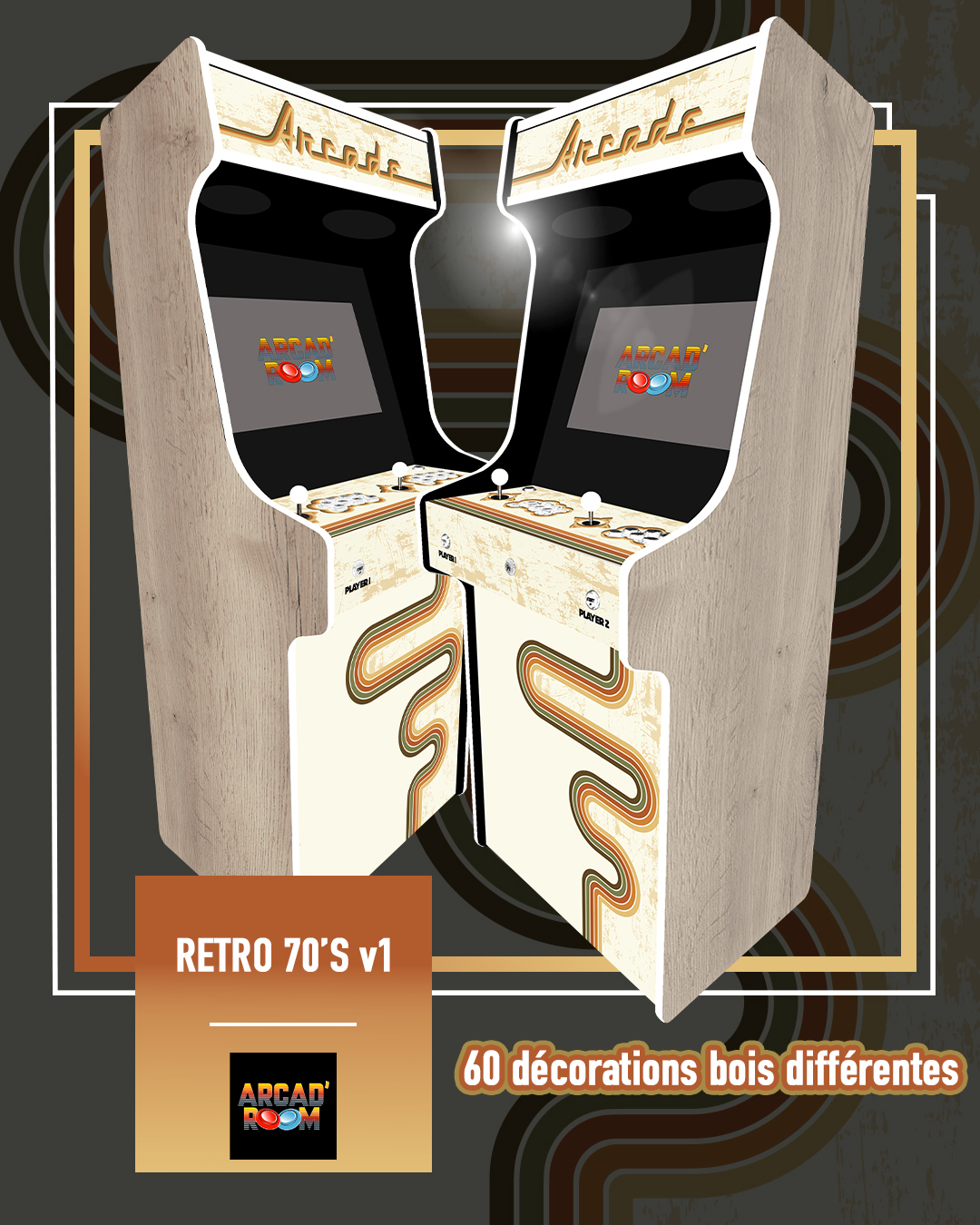 Borne d'arcade personnalisable fabriquée en Gironde (33) par Arcad'room