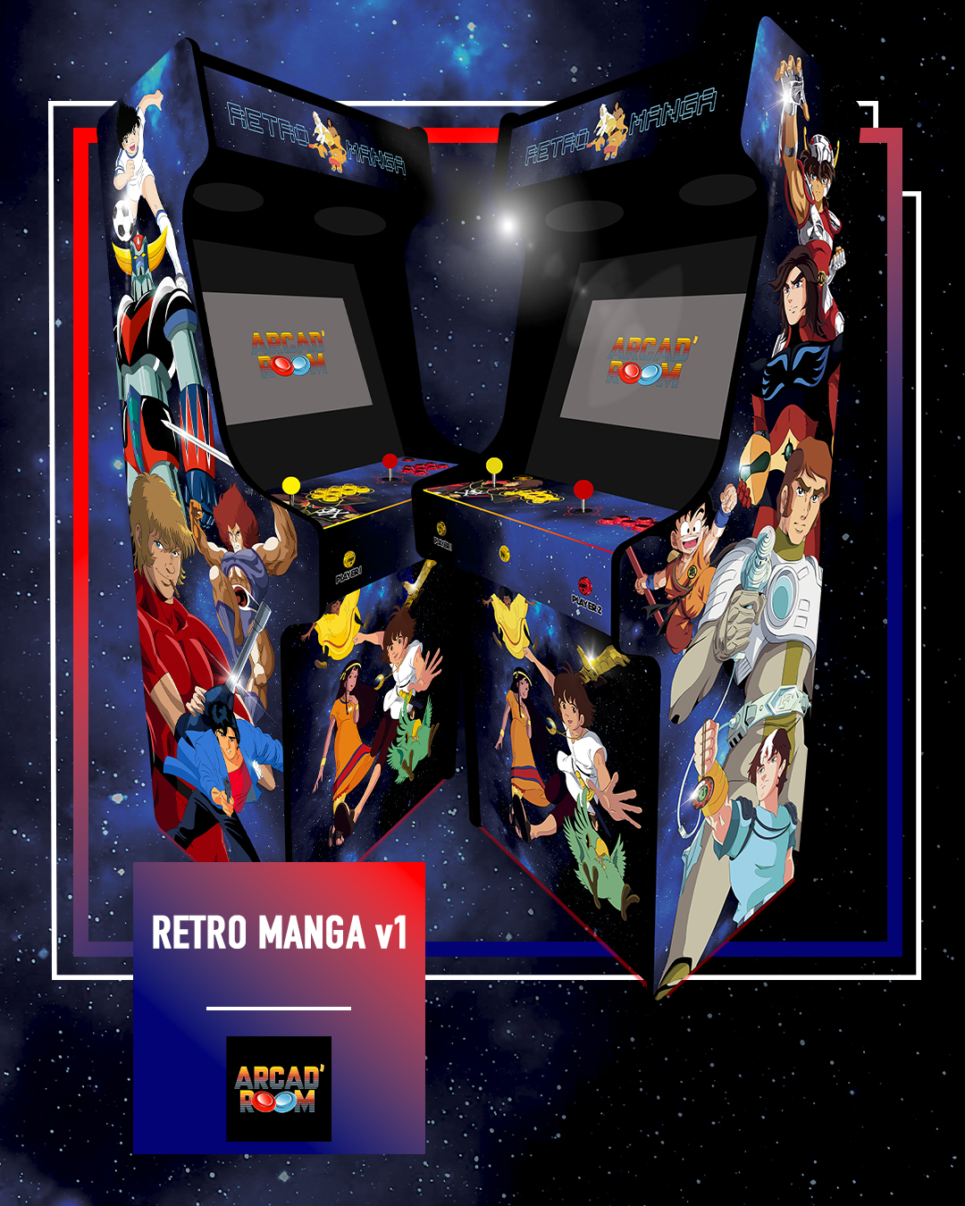 Borne d'arcade personnalisable fabriquée en Gironde (33) par Arcad'room