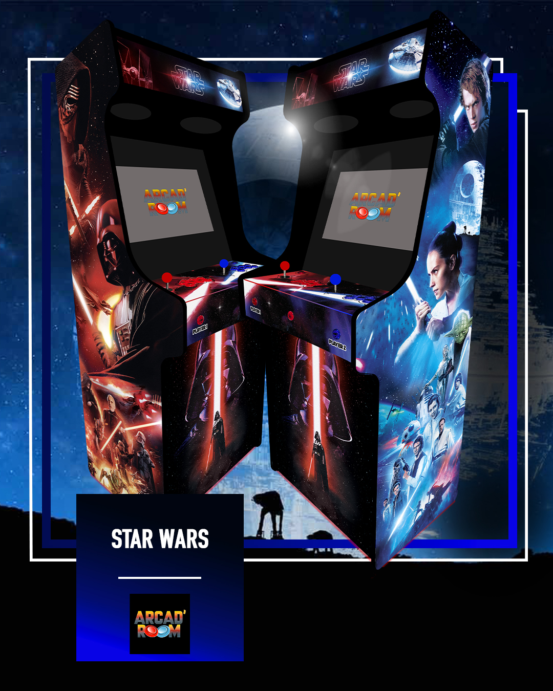 Borne d'arcade personnalisable fabriquée en Gironde (33) par Arcad'room