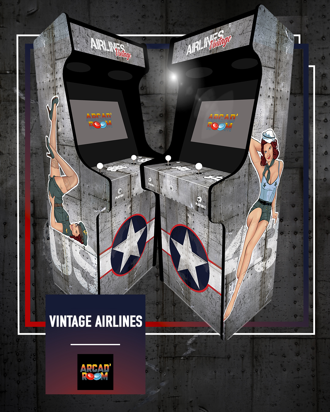 Borne d'arcade personnalisable fabriquée en Gironde (33) par Arcad'room